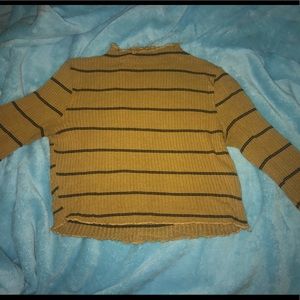 Yellow and black crop long sleeve